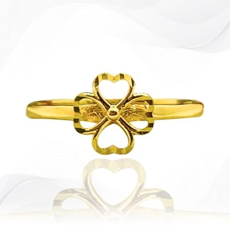 18K Gold Flower Ring For Females 1.10