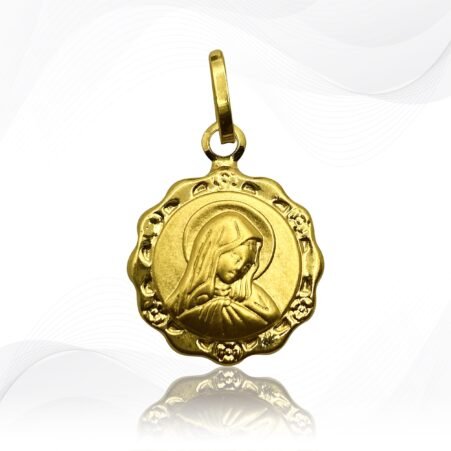 18K Gold Mama Mary Necklace