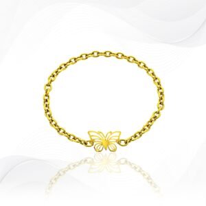 18K Gold Butterfly Chain RIng