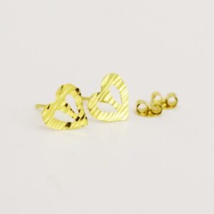 LET1.11-1 18k Embellish Gold Heart Design Earrings