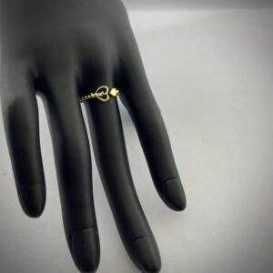 18K Gold Flower Heart Ring For Females1.41