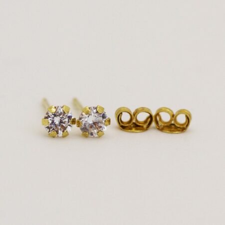 LET1.14-1 18K Embellish Gold stone Earrings