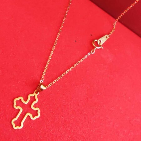 GNUCRY16-062-005-1 18K Embellish Gold Cross Necklace