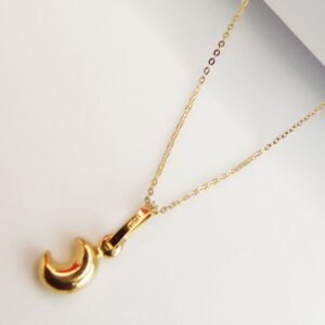 GNUCY16-090-006-1 18k Embellish Gold crescent necklace