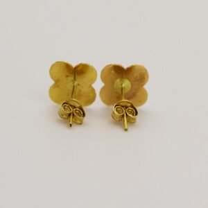 LET1.39 (3) 18K Embellish Gold Clove Design Earrings