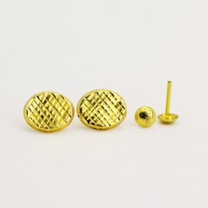 LET1.40-1 18K Embellish Gold Button Type Earrings