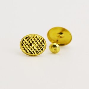 LET1.40-2 18K Embellish Gold Button Type Earrings