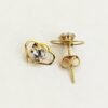 LET1.42-2 18K Real Embellish Gold Double Heart Earrings