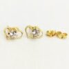 LET1.42-3 18K Real Embellish Gold Double Heart Earrings