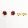 LET1.44-2 18k Real Embellish Gold Dark Red Zircon Stone Earrings