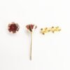 LET1.44-3 18k Real Embellish Gold Dark Red Zircon Stone Earrings