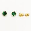 LET1.45-2 18K Embellish Gold Zircon Stone Green Earrings