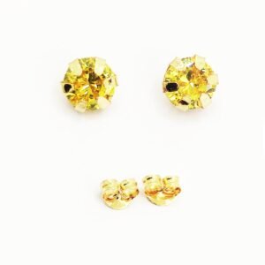 LET1.46-2 18K Embellish Gold Zircon Stone Earrings