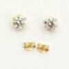 1LET1.47-2 18K Embellish Gold Zircon Stone Earrings