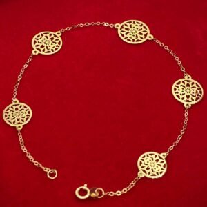 GBFF-0079-016-01 18K Embellish Gold DIsc Bracelet