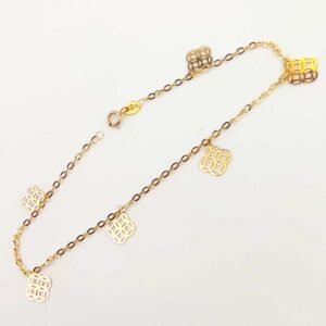 GBFF6P18-0054-003-2 18K Embellish gold 6 Pendant Bracelet