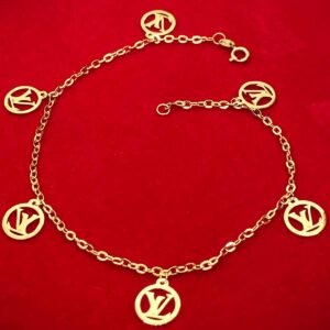 GBFLV-0063-014-1 18K Embellish Gold 5 Pendents Charm Bracelet