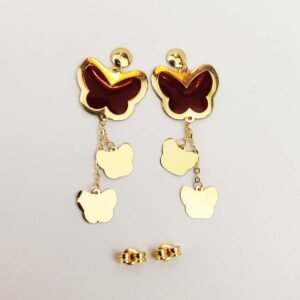 GEFB3PR-1010-004-1 18K Embellish Gold Butterflies Earrings