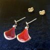 GEFBCR13-1004-002-2 18K Embellish Gold Red Stone Earrings