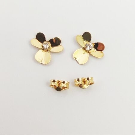 GEFFS-0055-005-1 18K Embellish Gold frivole Flower Earrings