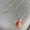 GNFBCR16-0096-015-2 18K Embellish Gold Red Artificial Stone Necklace