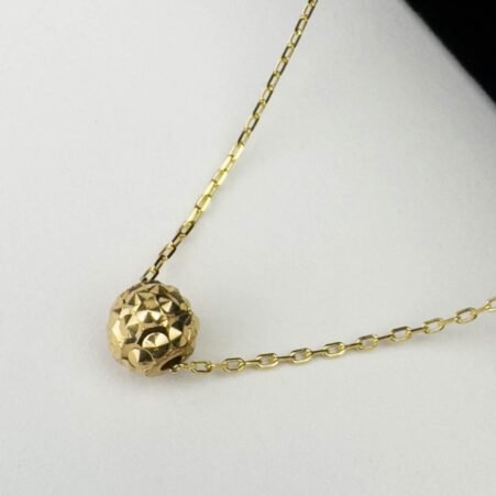 GNUC-0066-068-0118k Real Saudi Gold Filled Ball Necklace