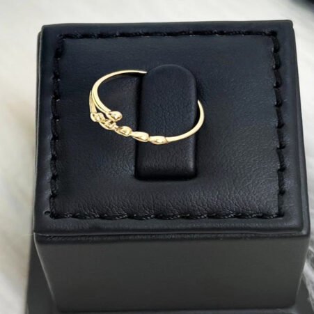 GRDF-0069-092-0118k Real Saudi Gold 6 Drops Ring