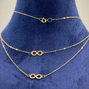 18k Real Gold 2 Layers Infinity Necklace