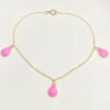 GBCF-0075-105-01 18K Gold Pink drop Bracelet