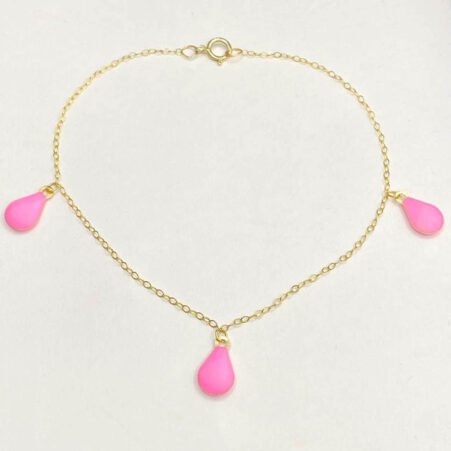 GBCF-0075-105-01 18K Gold Pink drop Bracelet