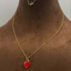 GNHF-0058-125 18K Gold Red Heart Necklace