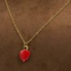 GNHF-0058-125 18K Gold Red Heart Necklace