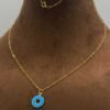 GNMF-0058-124 18K Gold Blue Circle Necklace