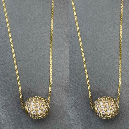 18K Gold Brass balls necklace